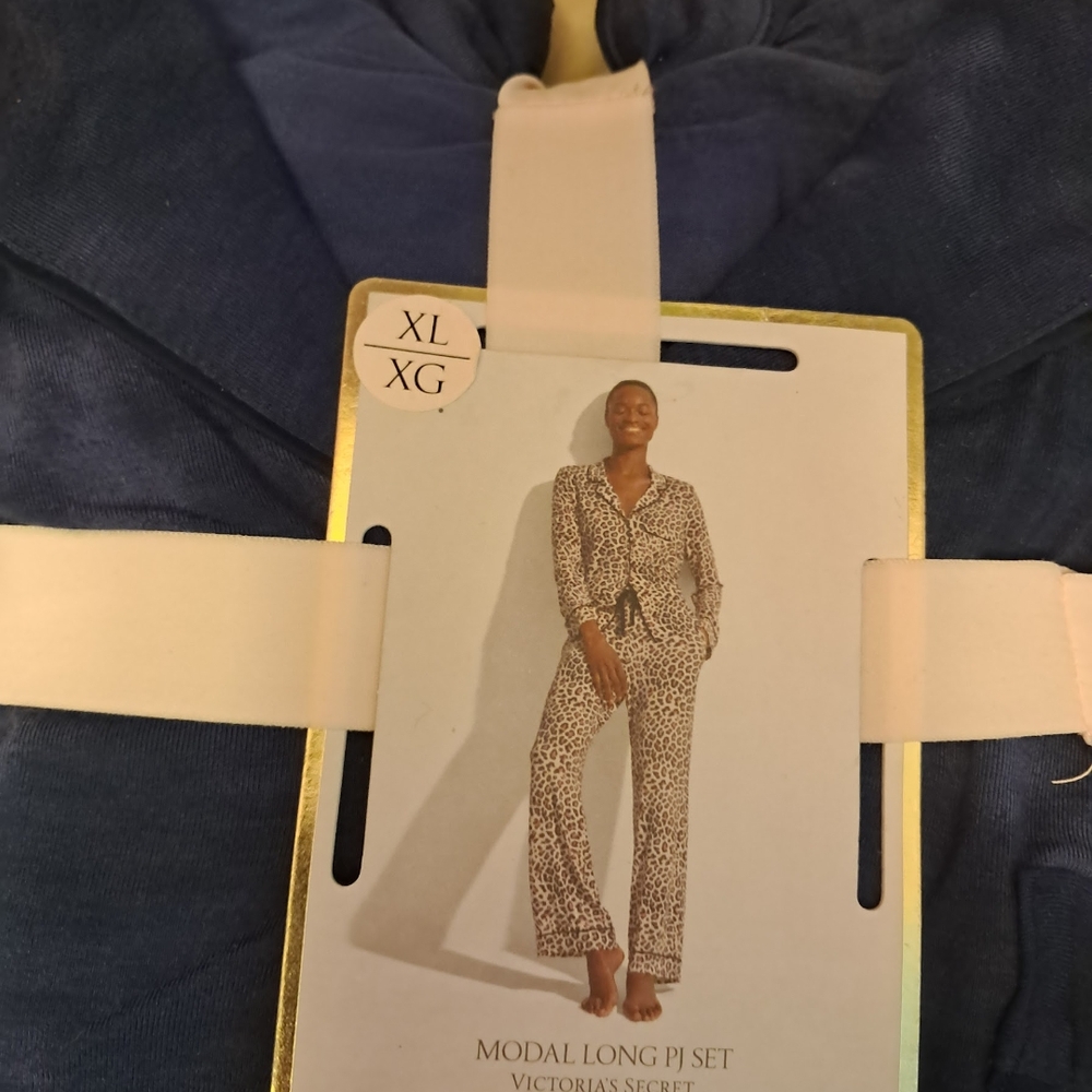 Victoria's Secret Blue Tie-dye Long Modal Pajamas